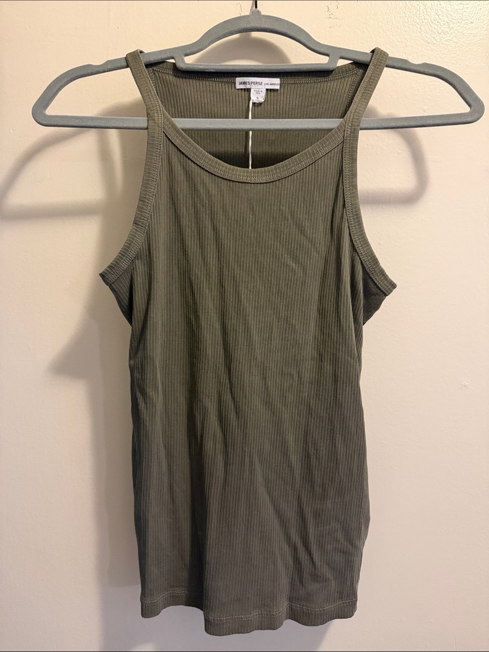 James Perse Olive Green Ribbed Tank